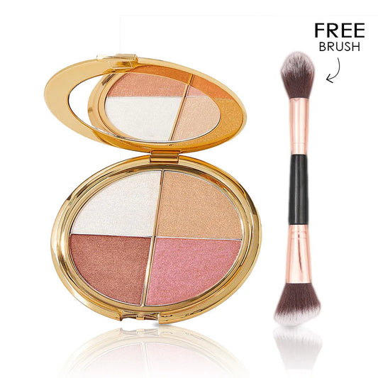 🧊Last 3 hours 60% off ⏰ eye & cheek palette - eyeshadow and highlighter makeup (with Detachable Brush)